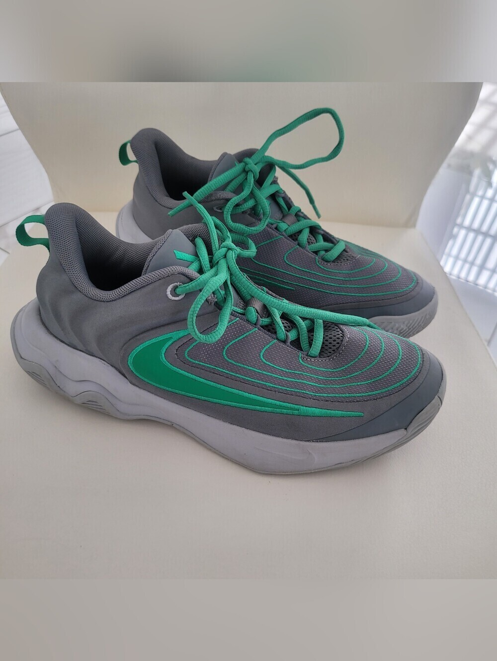 Nike Giannis Immortality 4 GS Smoke Grey Green Basketball Shoes Sz US6Y/EUR38.5 - Picture 2 of 10